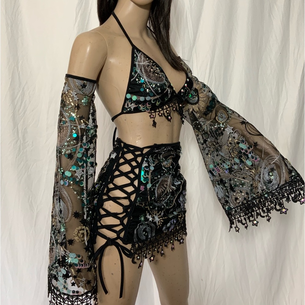 COPY - Stars and Moons Galaxy Celestial Rave  Festival Outfit